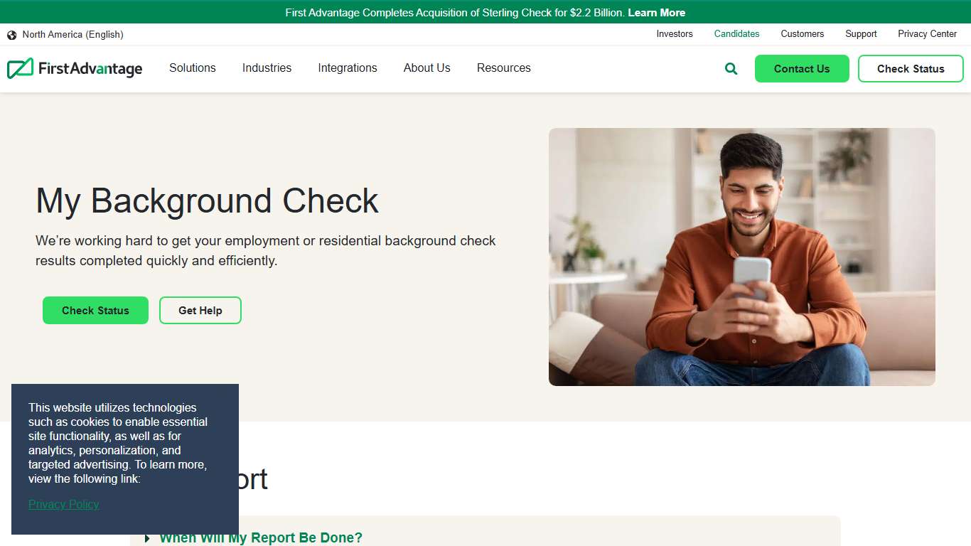 Applicant Background Check Results | First Advantage